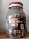 Vintage HC Glass Coffee Jar Full of Clothes Pins