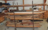 Metal Pipe Wood Rack with Contents