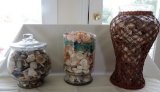 Lot of Glass Vases with Shells