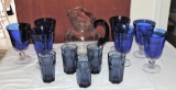 Blue Stemware and Pitcher