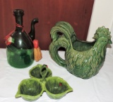 Lot of green dish wares