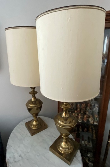 Pair of Brass Lamps