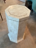 Hexagonal Faux Marble Pedestal