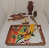 Box Lot of Wooden Items