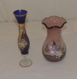 Hand-Painted Glass Vases