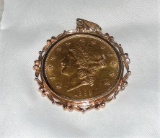 1893-S 20 Dollar Gold Piece with Bezel