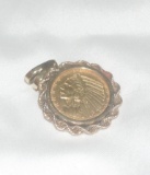 1910 5.00 Gold Indian Dollar with Bezel