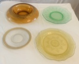 Lot of Colored Depression Glass