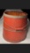 Red Painted Wood Staved Bucket with Wire Handle