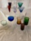 13 Pc Lot Colored Glass Footed Cordials