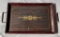 Art Deco Decorated Wood Tray with Handles