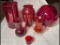 5 Piece Collection of Red Glassware