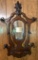 Walnut Victorian Coat Rack Wall Mirror Shelf