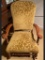 Vintage Walnut Velvet Upholstered Rocking Arm Chair