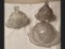 3 Early Pressed Glass Covered Butter Dishes
