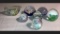Tray Lot of Seven Glass Paperweights
