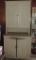 Antique Painted 2 Piece Beadboard Step Back Cupboard