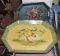 2 Tole Hand Painted Trays