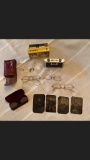 Tray Lot of Early Eyeglasses, Opera Glasses and Tin Types