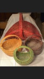 Lot of 4 antique and vintage baskets