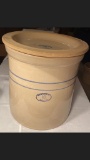 10 gallon Marshall Pottery Company, Marshall, Texas stoneware jar with lid