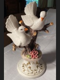 Italian Ceramic Pair of Turtle Dove Figurine