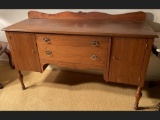 Vintage Walnut 2 Drawer 2 Drawer Sideboard