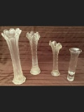 Tray Lot of Antique Glass Vases