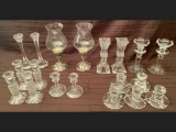 Tray Lot of Candlestick Pairs and Lamps