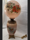 Hand Painted Floral Decorated Electric Gone With The Wind Lamp