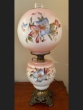 Antique Hand Decorated Gone With The Wind Electric Lamp