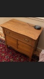 Antique Oak Cabinet Converted To Modern Stereo System