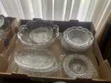 Tray Lot of Pressed and Patterned Glass Bowls