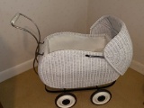 Vintage Wicker Doll Buggy