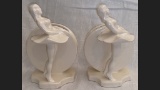 Pair Haeger Ballerina Pottery 7.5