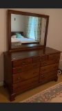 Cherry Three Over Six Dresser with Mirror