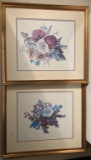 Pair of Reproduction P. Oudart 1826 Color Floral Prints