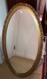 Oval Gold Finished Wood Mirror