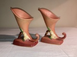 Pair Of Roseville Pottery Apple Blossom 6