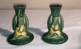 Pair Of Roseville Pottery Zephyr Lily 4 1/2