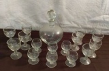 Small Glass Decanter and Glasses