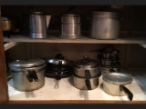 Large Cabinet Lot of Pots, Pans and Bakeware