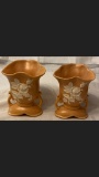 Pair Of Weller Cameo Vases