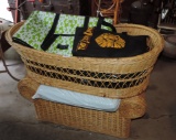 Natural Wicker Bassinet And Ottoman