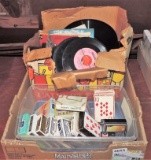 Lot Of 45 Records & Playing Cards
