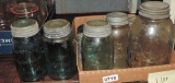 Antique Blue Canning Jars With Zinc Lids