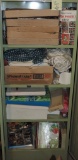 Green Metal 2 Door Cabinet With Sewing Supplies