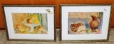 Pair Of Framed Watercolor Fruit Pictures