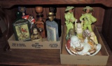 Lot of Decorative Items and Liquor Bottles
