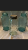 3 Antique Half Gallon Glass Canning Jars
